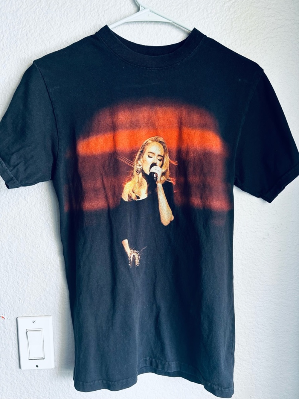 Adele Black Graphic Short Sleeve Tee with Orange Photo Print